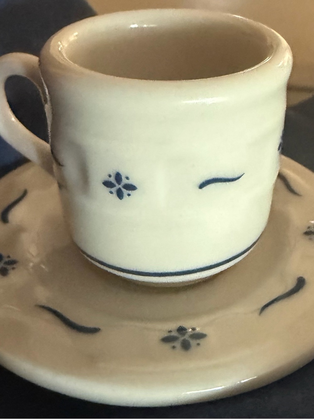 LONGABERGER CC MINIATURE TEA CUP N SAUCER.
